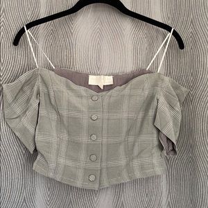 Off the Shoulder Grey Crop Top